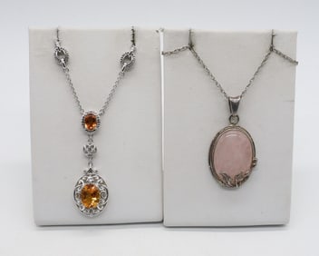 ROSE QUARTZ & CITRINE 925 NECKLACES