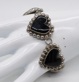 TAXCO 925 ONYX HEART BRACELET