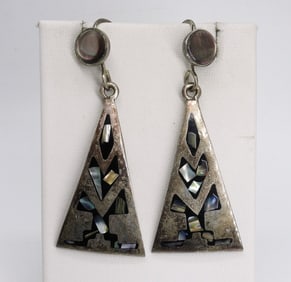 TAXCO STERLING ABALONE EARRINGS