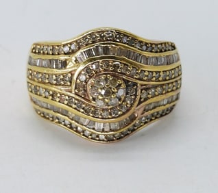 STERLING GOLD TONE MOISSANITE RING