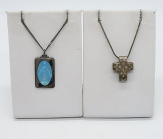 STERLING RELIGIOUS NECKLACES (2)