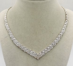STERLING V SHAPE NECKLACE
