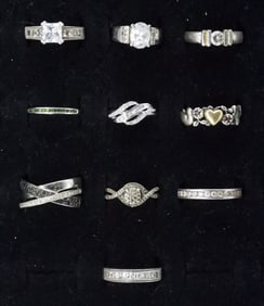 (10) STERLING RINGS & BANDS