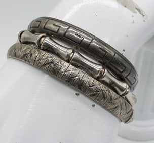 (3) STERLING BRACELETS