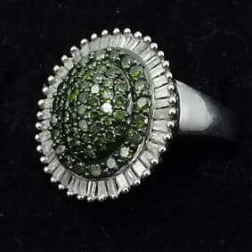 GREEN DIAMOND / MOISSANITE 925 RING