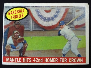 1959 TOPPS MICKEY MANTLE HITS #461