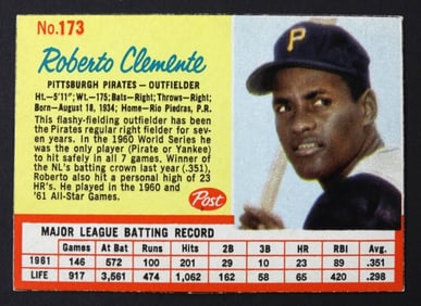 1962 POST ROBERTO CLEMENTE No 173