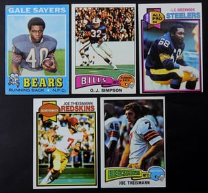 (5) FOOTBALL STAR CARDS - GALE SAYERS,