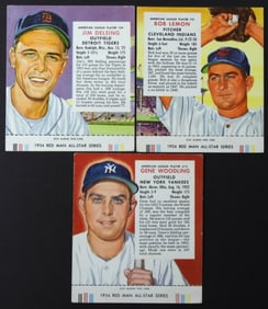 (3) 1954 RED MAN BASEBALL with TABS