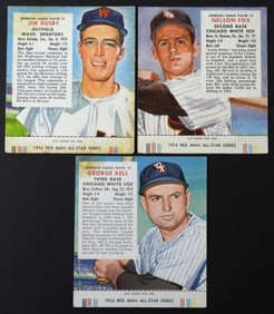 (3) 1954 RED MAN BASEBALL with TABS