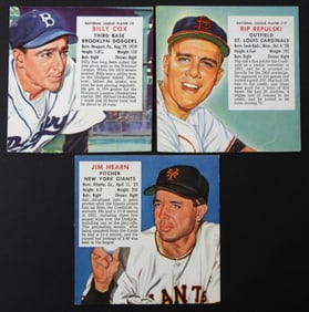 (3) RED MAN BASEBALL CARDS - no TABS