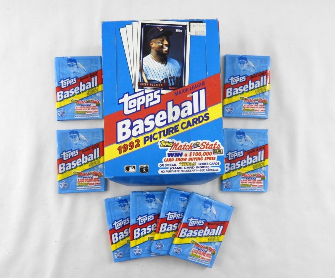 1992 TOPPS WAX BOX BASEBALL CARDS (1 of 2)