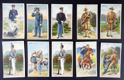 (10) 1909-13 T81 MILITARY SERIES DIE CUT