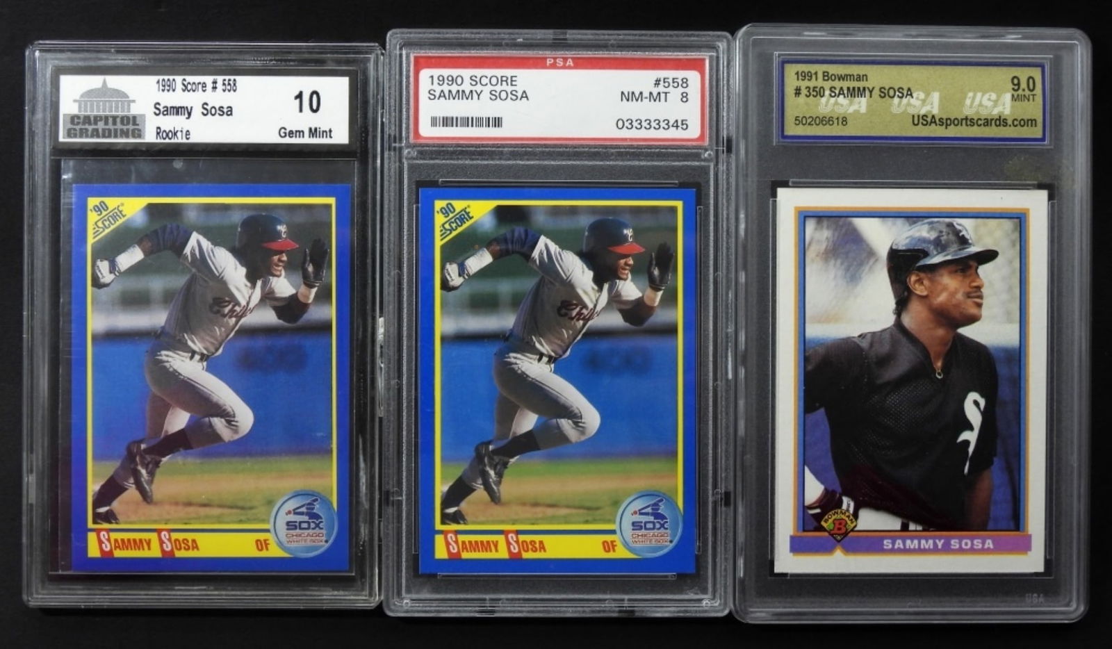 1990-91- #558 & 350- SAMMY SOSA LOT (1 of 2)