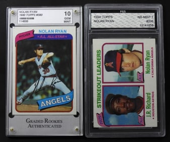 1980-TOPPS #206 & #580-NOLAN RYAN