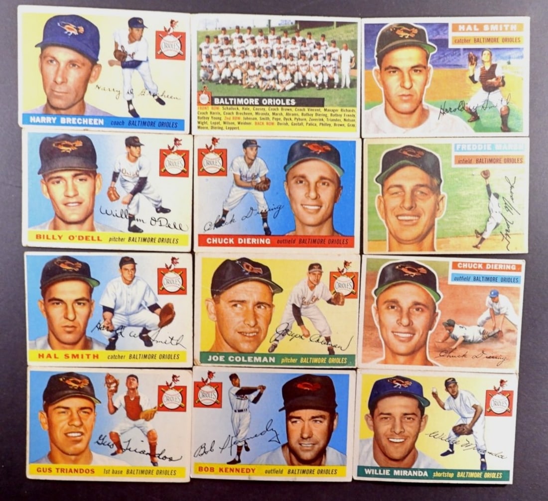 (12)1955/56 TOPPS-BALTIMORE ORIOLES (1 of 2)