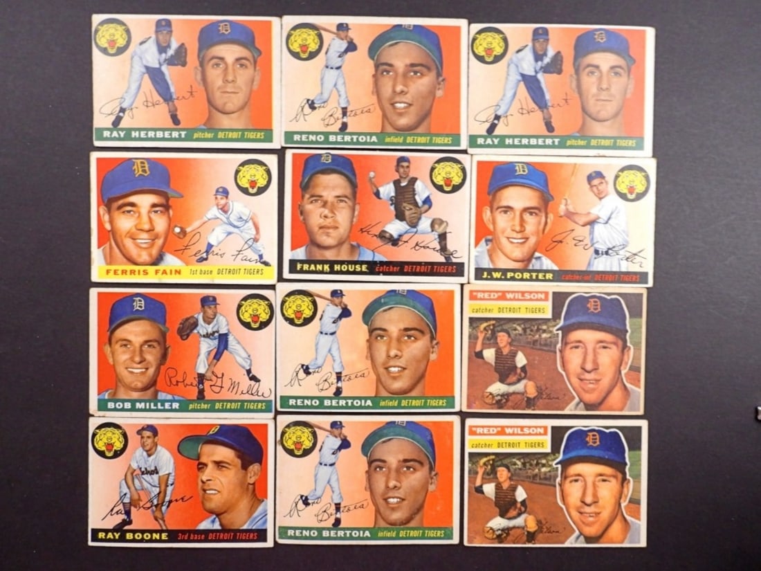 (12)1955/56 TOPPS-DETROIT TIGERS (1 of 2)