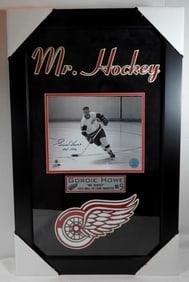 GORDIE HOWE signed FRAMED PHOTO