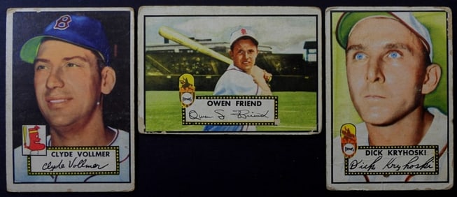 (3)1952 TOPPS-BROWNS & BOSTON RED SOX