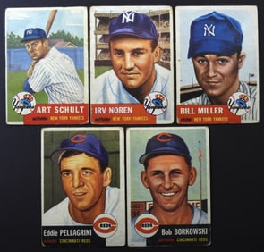 (5)1953 TOPPS BASEBALL CARDS