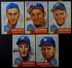(5)1953 TOPPS-WASHINGTON SENATORS