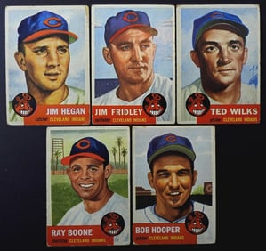(5)1953 TOPPS-CLEVELAND INDIANS