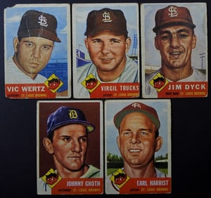 (5)1953 TOPPS-ST. LOUIS BROWNS