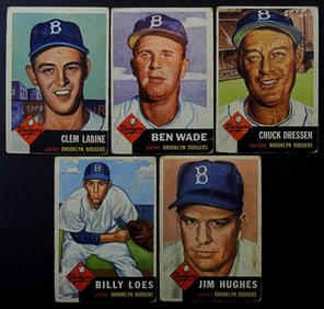 (5)1953 TOPPS-BROOKLYN DODGERS