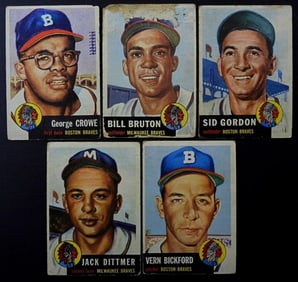 (5)1953 TOPPS-BOSTON BRAVES