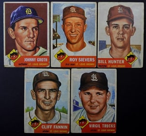 (5)1953 TOPPS-ST. LOUIS BROWNS