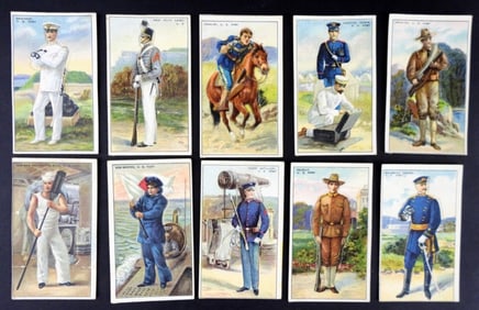 (10) 1909-13 T81 MILITARY SERIES DIE CUT