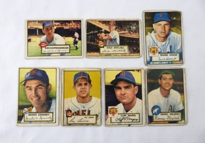 (7) 1952 ASSORTED TOPPS BASEBALL CARDS