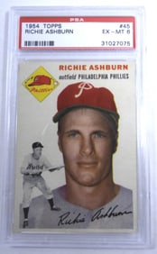 1954 TOPPS RICHIE ASHBURN PSA  EX-MT 6
