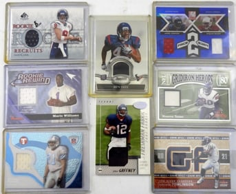 (8) NFL GAME WORN JERSEY CARDS