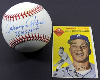 JOHNNY PODRES  SIGNED BASEBALL