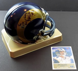 DUAL SIGNED ST LOUIS RAMS MINI HELMET