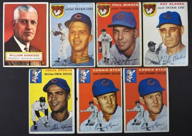 (7)1954 TOPPS- CUBS & REDLEGS
