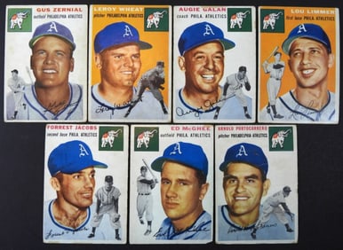 (7)1954 TOPPS- PHILADELPHIA ATHLETICS