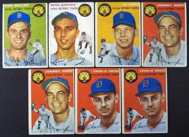 (7)1954 TOPPS- DETROIT TIGERS