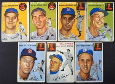 (7)1954 TOPPS-INDIANS & RED SOX