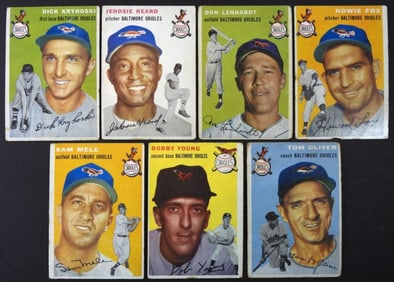 (7)1954 TOPPS- BALTIMORE ORIOLES