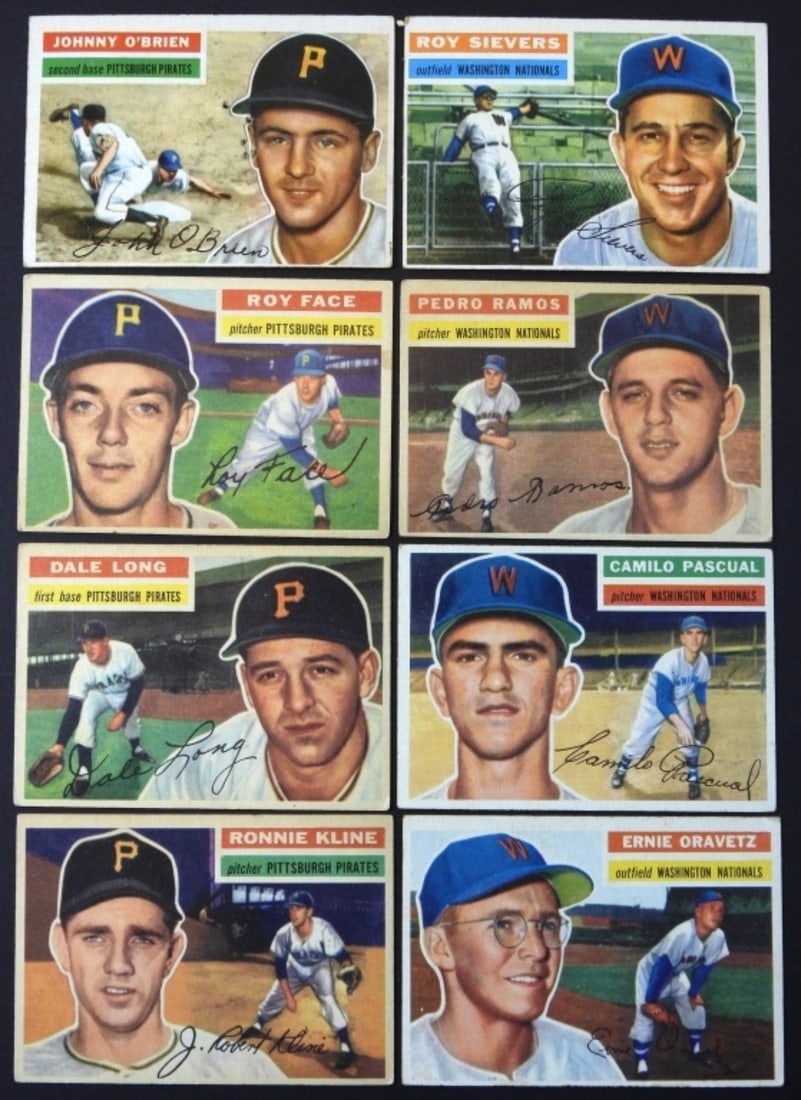 (8)1956 TOPPS-ASSORTED TEAMS & PLAYERS (1 of 2)