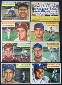 (8)1956 TOPPS- ASSORTED TEAMS & PLAYERS