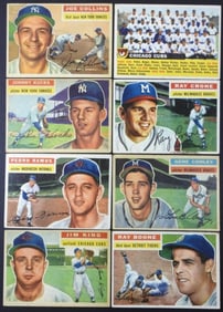 (8)1956 TOPPS-ASSORTED TEAMS & PLAYERS