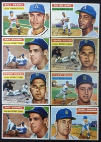 (8) 1956 TOPPS TIGERS & A's