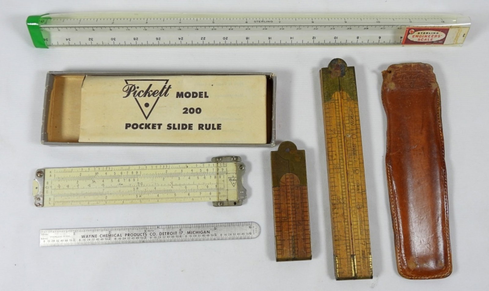 (5) MEASUREING TOOLS / RULERS: PICKETT & ECKEL INC, ENGINERRS SCALE, LUFKIN No 861A & MORE