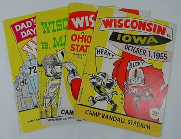 (4) 35C WISCONSIN FOOTBALL OFFICIAL PROGRAMS
