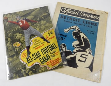 (2) FOOTBALL 1938 OFFICIAL PROGRAMS