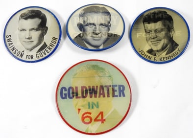 (4) FLASHER POLTICAL PINS