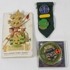 BOY SCOUTS 1943 MEMBERS CARD & PINS,